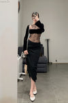 Un Morceau velvet lace split sleeve jacket (two pieces) UM231SZ33